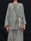 Mutedance 25 Spring/Summer Silk Checkered Cardigan MD-MD25SS136-GREY